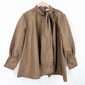 Carbon Soldier Girls Blouse Gingham Tie